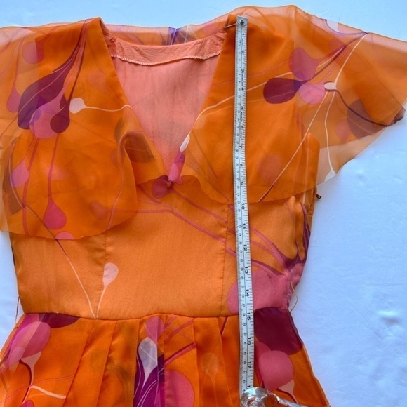 Lady Hamilton vintage georgette crepe maxi dress size XS-Small - Picture 10 of 15